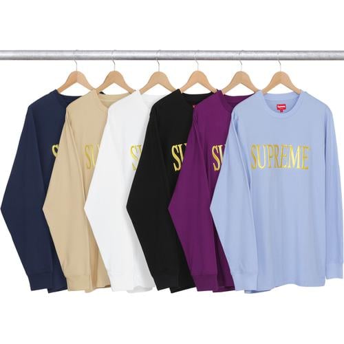 Supreme Gold Logo L S Tee for fall winter 16 season