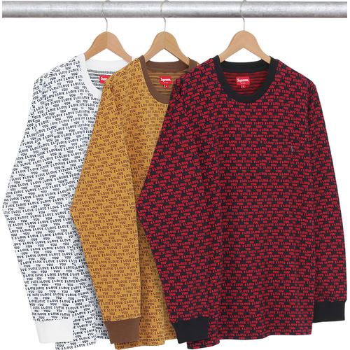 Supreme I Love You Jacquard L S Top for fall winter 16 season