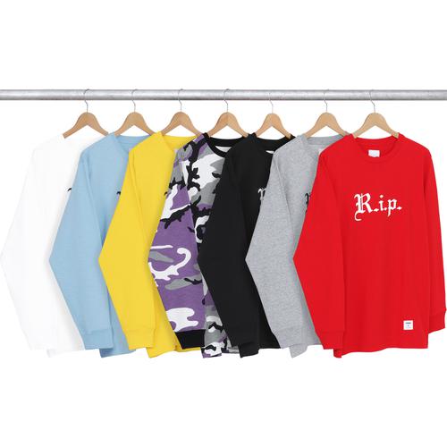 Supreme R.i.p. L S Tee for fall winter 16 season