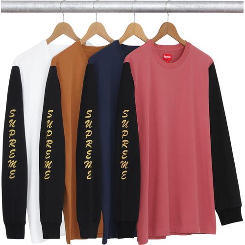 Supreme 2-Tone Sleeve Logo L S Top for fall winter 16 season