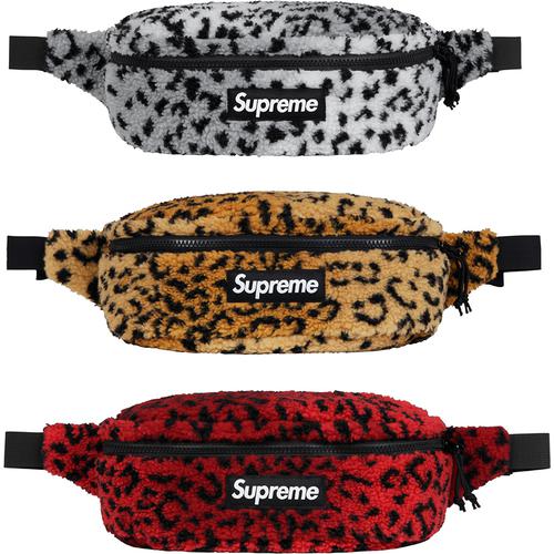 Supreme Leopard Fleece Waist Bag released during fall winter 17 season