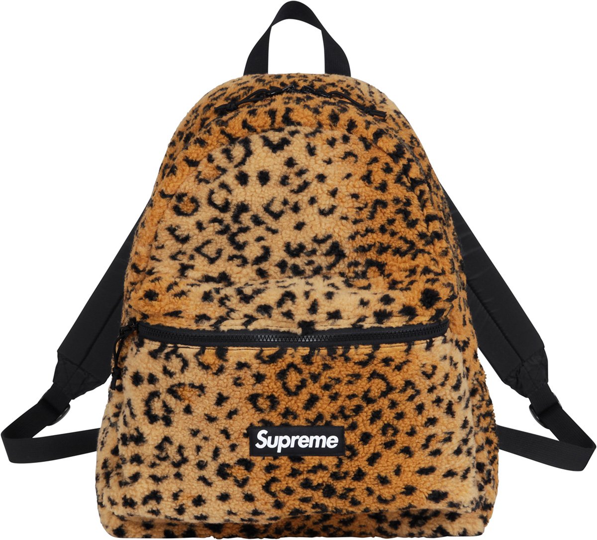 17AW Supreme Leopard Fleece Backpack