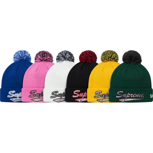 Supreme New Era Snake Script Beanie released during fall winter 17 season