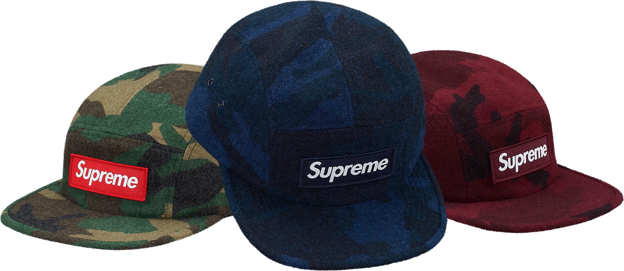 supreme camo wool camp cap