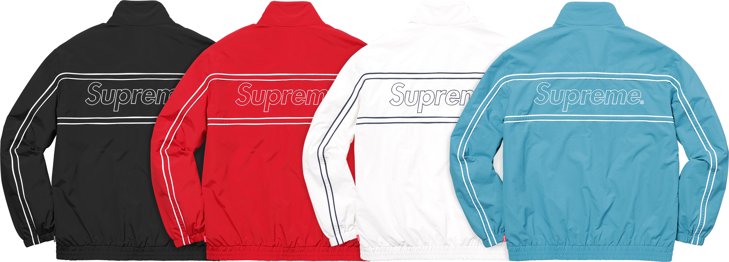 supreme piping track jacket red