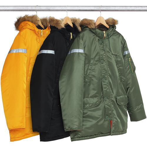 Supreme Reflective Cross N-3B Parka released during fall winter 17 season