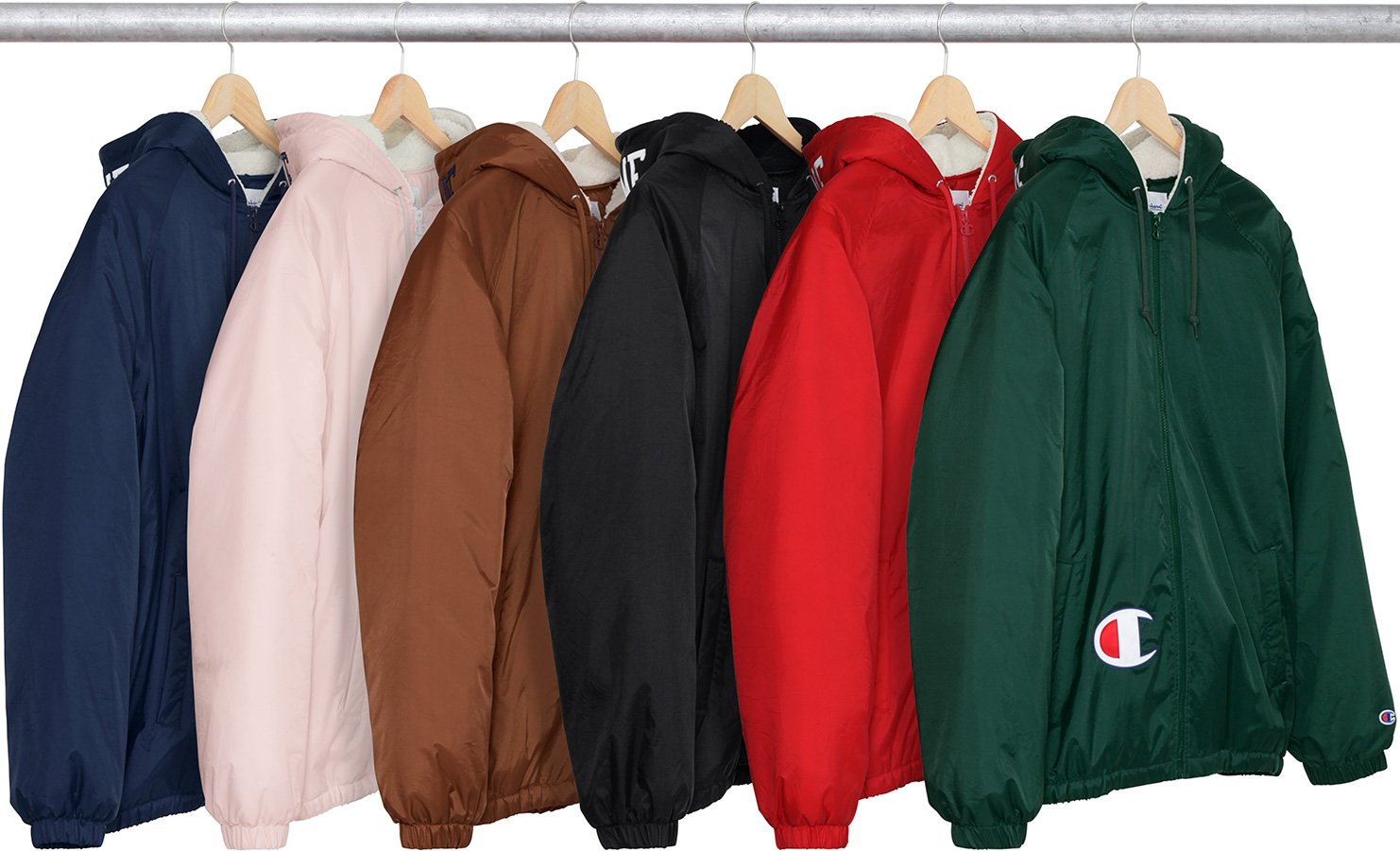 supreme champion sherpa lined hooded jacket red