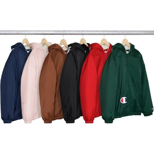 Details on Supreme Champion Sherpa Lined Hooded Jacket from fall winter
                                            2017 (Price is $210)
