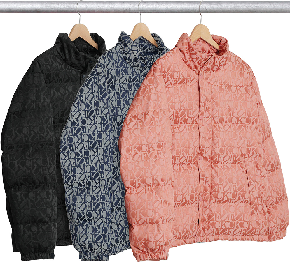 Supreme 2017FW Fuck Jacquard Puffy