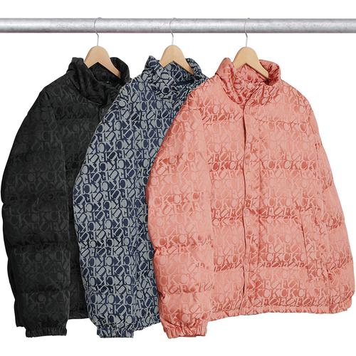 Details on Fuck Jacquard Puffy Jacket from fall winter 2017 (Price is $398)