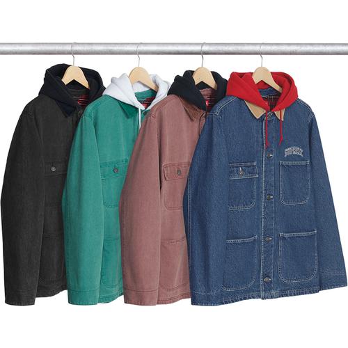 Supreme Hooded Chore Coat released during fall winter 17 season