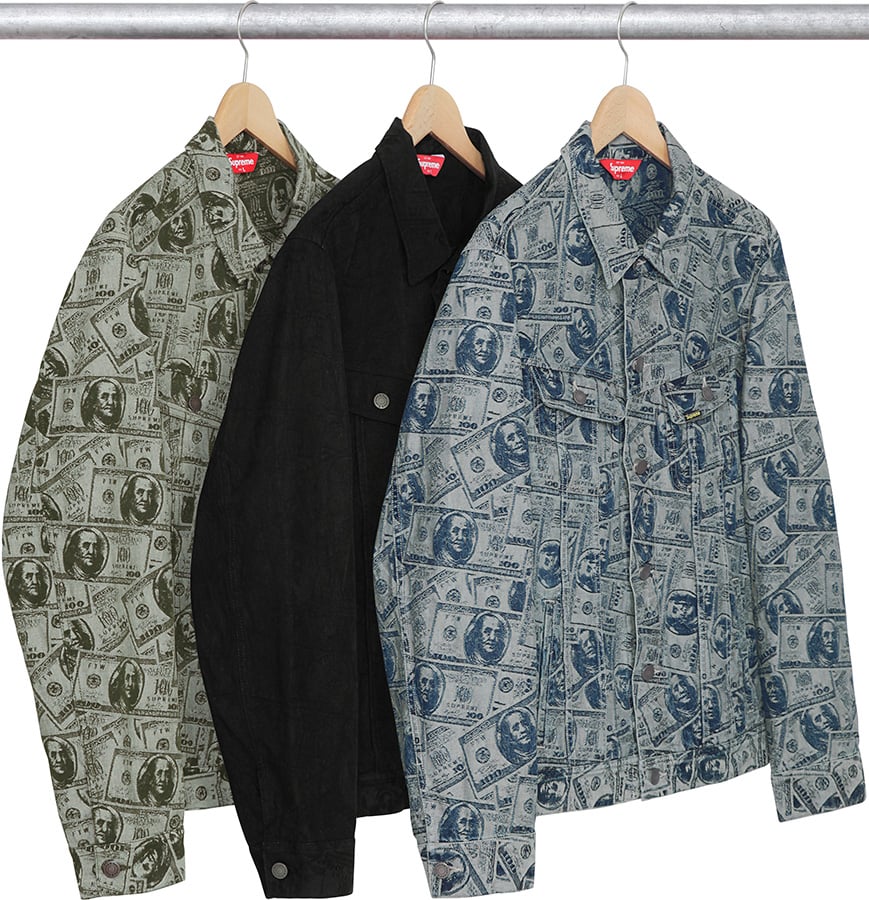 100 Dollar Bill Trucker Jacket - fall winter 2017 - Supreme