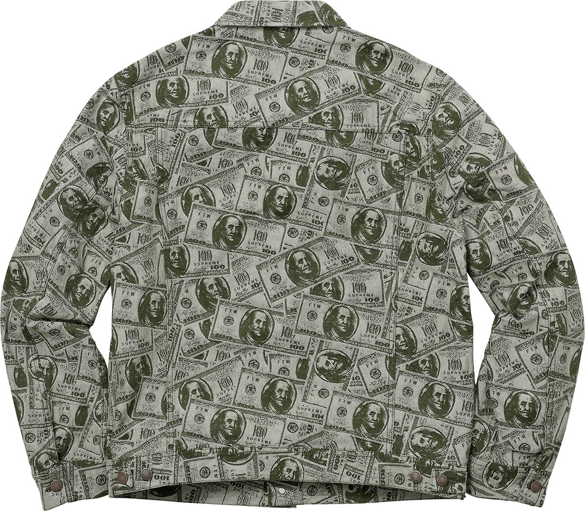 100 Dollar Bill Trucker Jacket - fall winter 2017 - Supreme