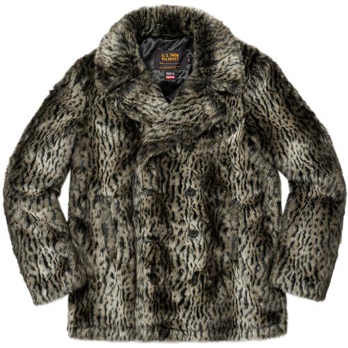 Details on Supreme Schott Fur Peacoat None from fall winter 2017 (Price is $498)