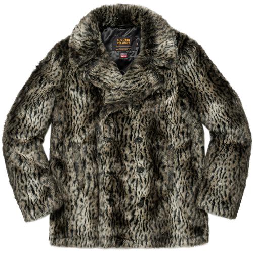 Details on Supreme Schott Fur Peacoat None from fall winter
                                                    2017 (Price is $498)