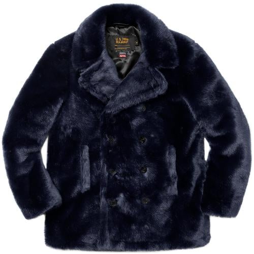 Details on Supreme Schott Fur Peacoat None from fall winter 2017 (Price is $498)