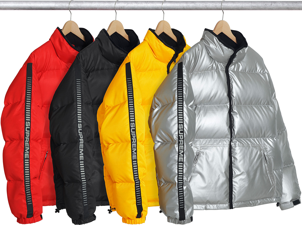 reflective sleeve logo puffy jacket