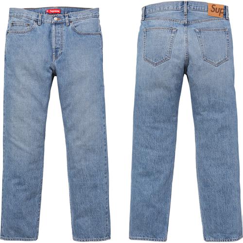 Supreme Stone Washed Slim Jeans releasing on Week 1 for fall winter 2017