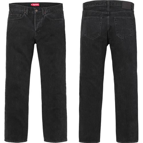 Supreme Stone Washed Black Slim Jeans for fall winter 17 season