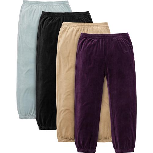 Details on Velour Warm Up Pant from fall winter
                                            2017 (Price is $128)