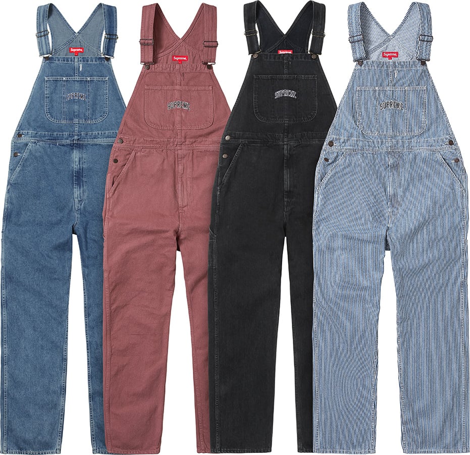 supreme  washed denim overall logo