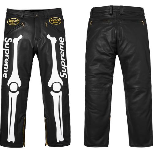 Details on Supreme Vanson Leather Bones Pant None from fall winter
                                                    2017 (Price is $998)