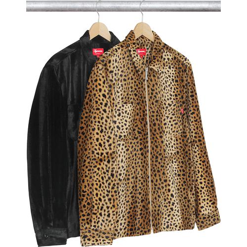 Supreme Cheetah Pile Zip Up Shirt for fall winter 17 season