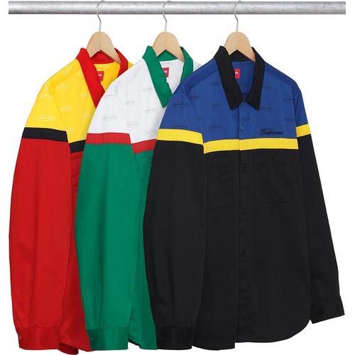 Details on Color Blocked Work Shirt from fall winter 2017 (Price is $128)