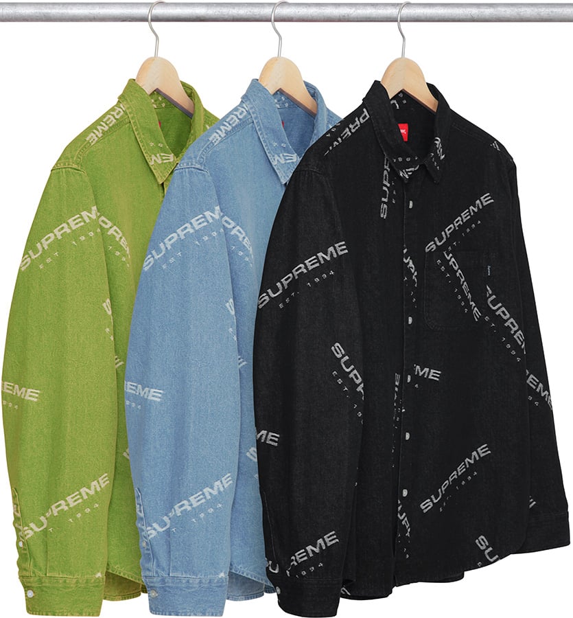 Supreme 2017 Jacquard Denim Shirt - Green Casual Shirts, Clothing -  WSPME45044