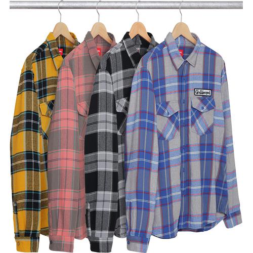 Supreme God Bless Plaid Flannel Shirt for fall winter 17 season