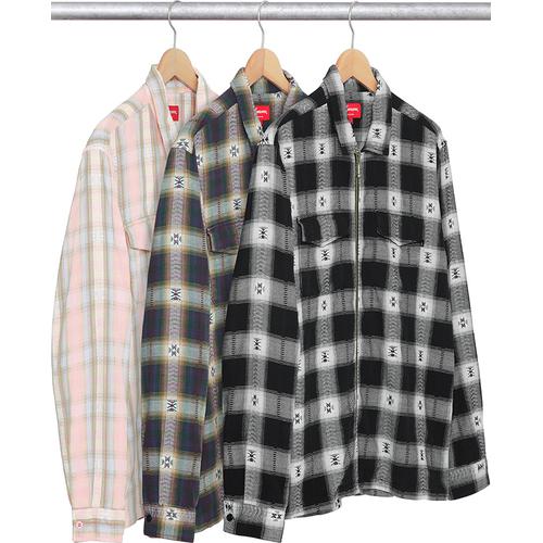 Supreme Plaid Flannel Zip Up Shirt for fall winter 17 season