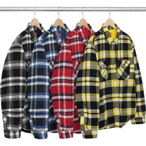 Supreme Quilted Arc Logo Flannel Shirt for fall winter 17 season