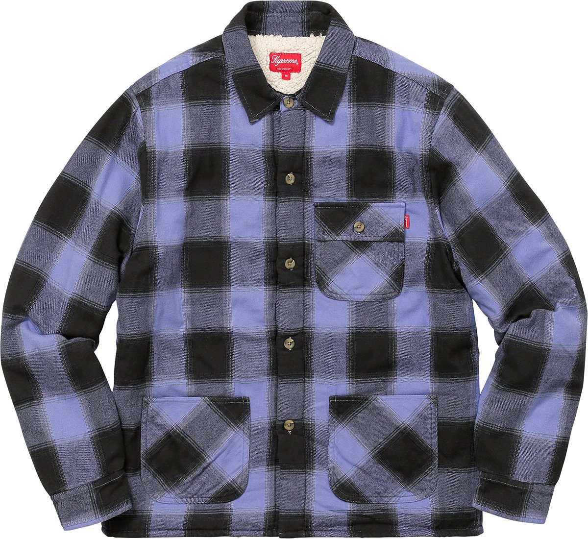 Buffalo Plaid Sherpa Lined Chore Shirt - fall winter 2017 - Supreme