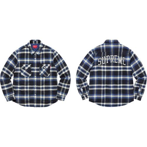 Details on Quilted Arc Logo Flannel Shirt None from fall winter
                                                    2017 (Price is $138)