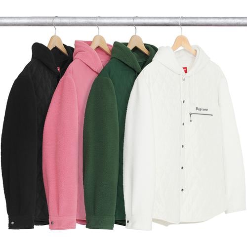 Supreme Hooded Fleece Nylon Shirt for fall winter 17 season