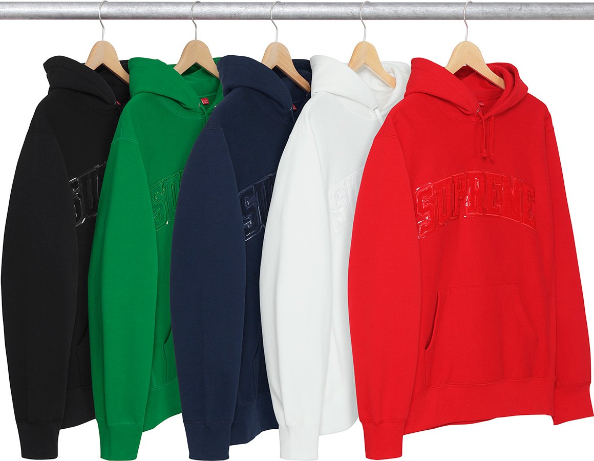 Patent Chenille Arc Logo Hooded Sweatshirt - fall winter 2017 - Supreme