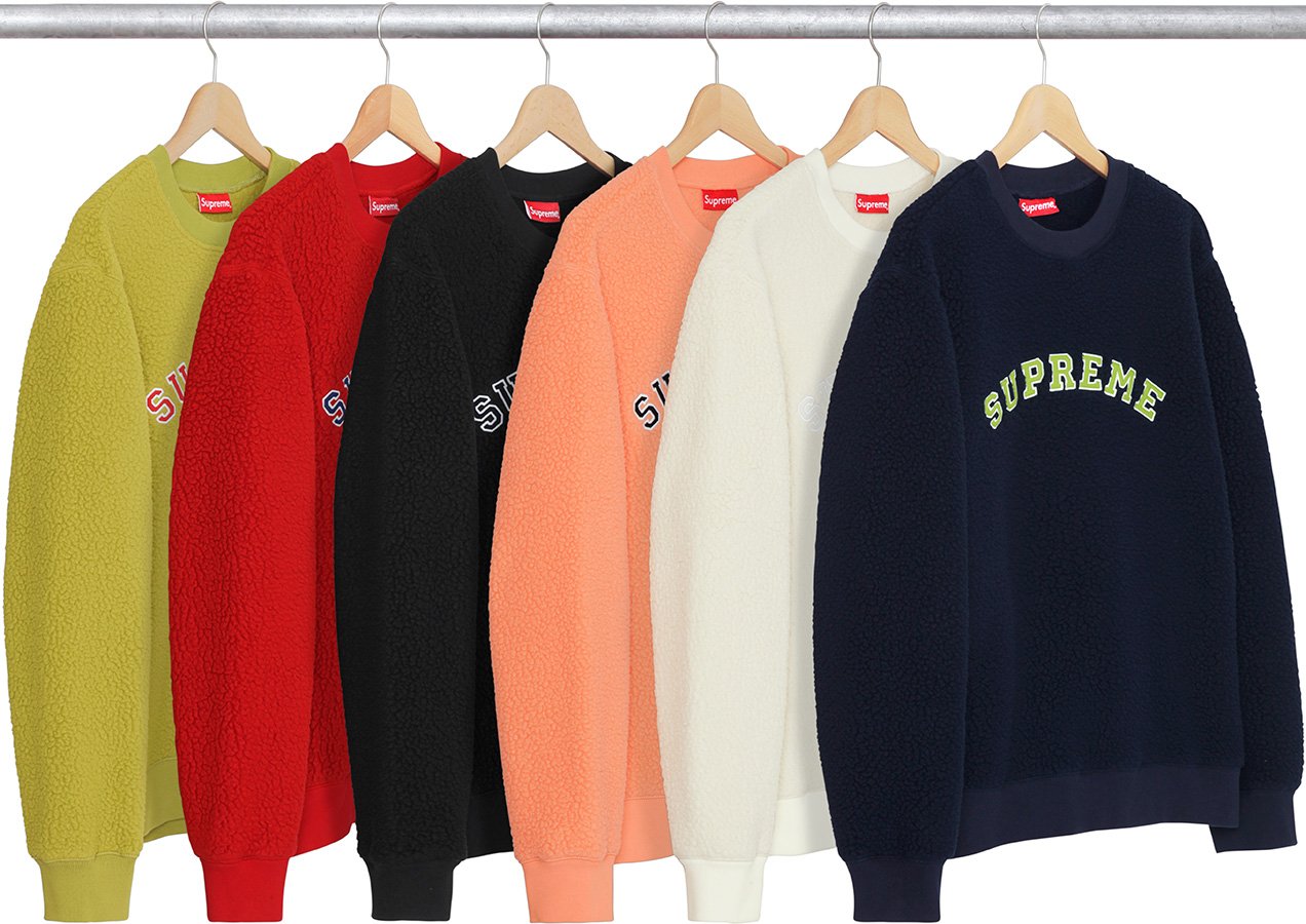 [L]Supreme Polartec Deep Pile Crewneck 黒