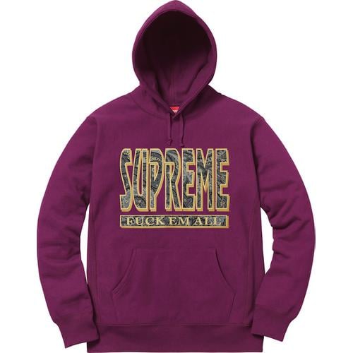 Details on Paisley Fuck Em All Hooded Sweatshirt None from fall winter
                                                    2017 (Price is $148)