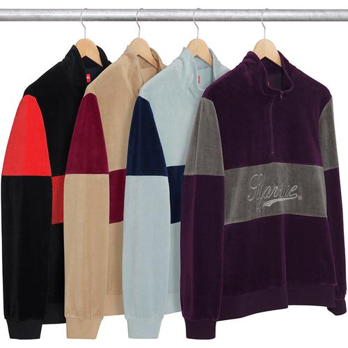 Supreme Velour Half Zip Pullover released during fall winter 17 season