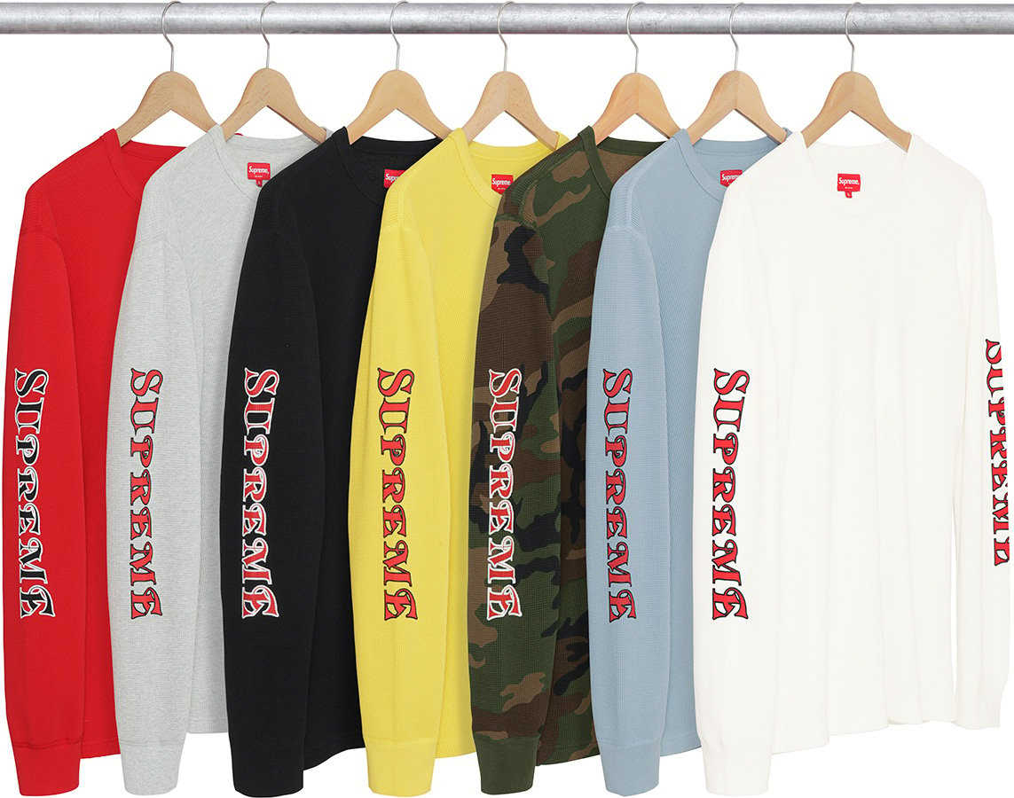 Sleeve Logo Waffle Thermal - fall winter 2017 - Supreme