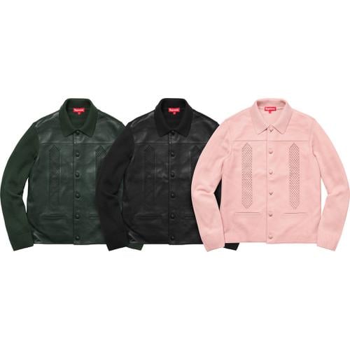 Supreme Leather Front Polo Sweater releasing on Week 1 for fall winter 2017