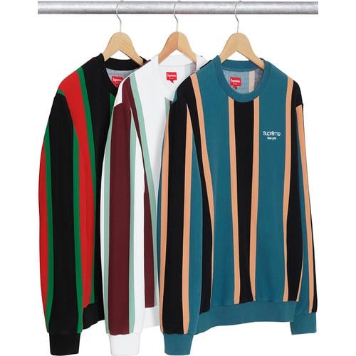 Supreme Vertical Striped Pique Crewneck for fall winter 17 season