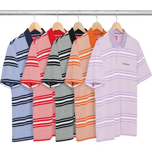 Supreme Heather Stripe Polo released during fall winter 17 season