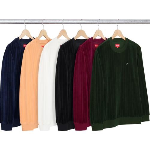 Supreme Ribbed Velour Crewneck released during fall winter 17 season