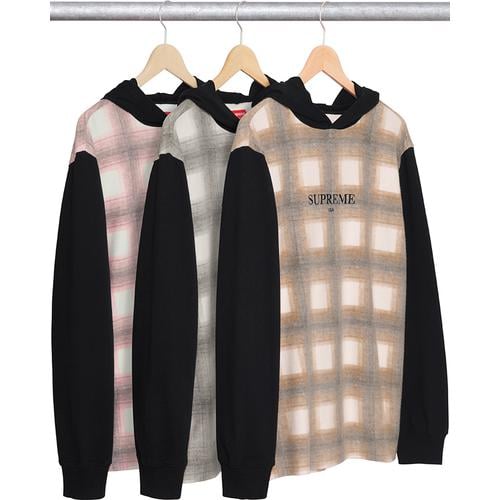 Supreme Shadow Plaid Hooded L S Top for fall winter 17 season