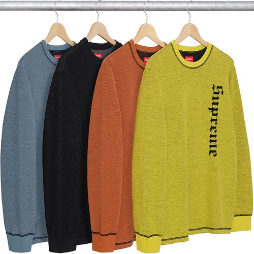 Supreme Reverse Terry L S Top for fall winter 17 season