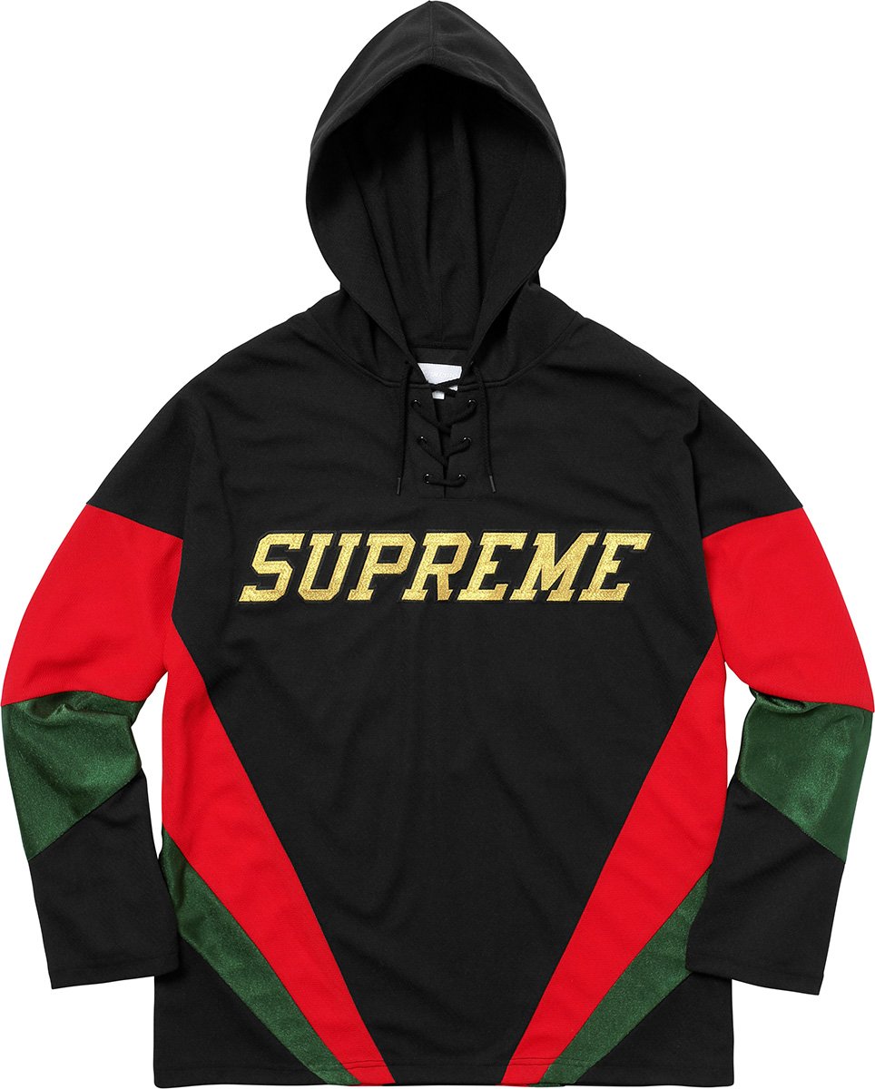 Supreme Hockey Jersey Hoodie Black