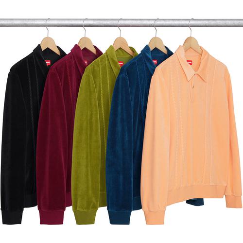 Supreme Velour L S Polo released during fall winter 17 season