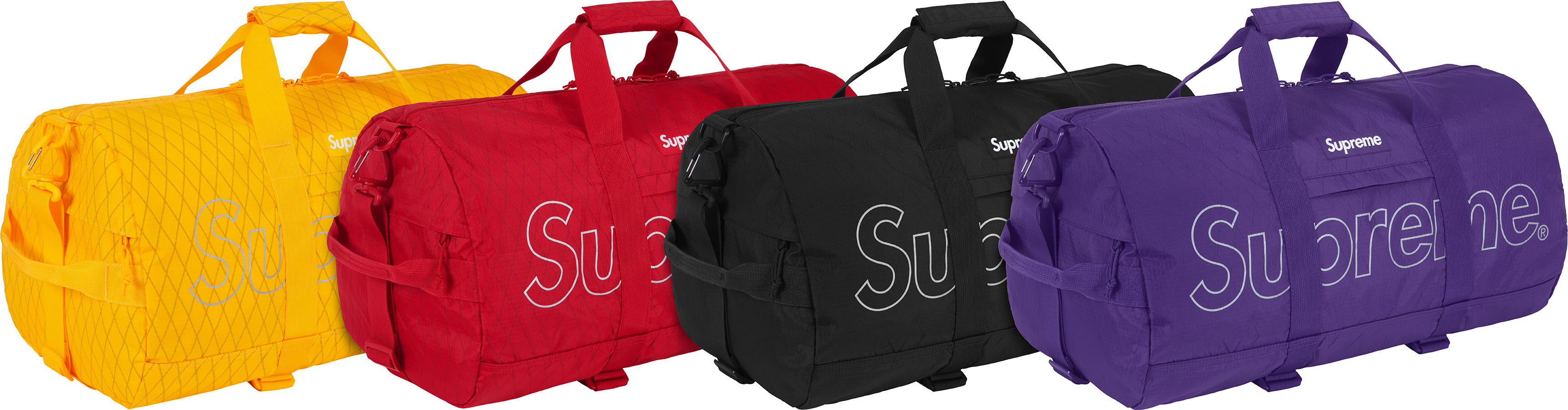 SUPREME DUFFLE BAG WEEK 1 DROP FW18 - BLACK - DIMENSION-POLYANT SAIL CLOTH  TECHNOLOGY 