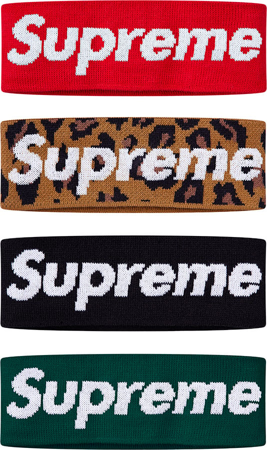 supreme RED New Era Big Logo Headband